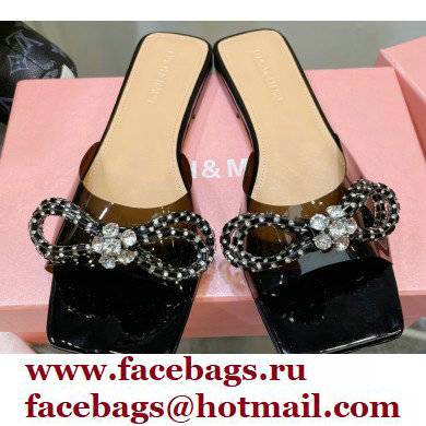 Mach & Mach Crystal Double Bow Slides PVC Black 2022